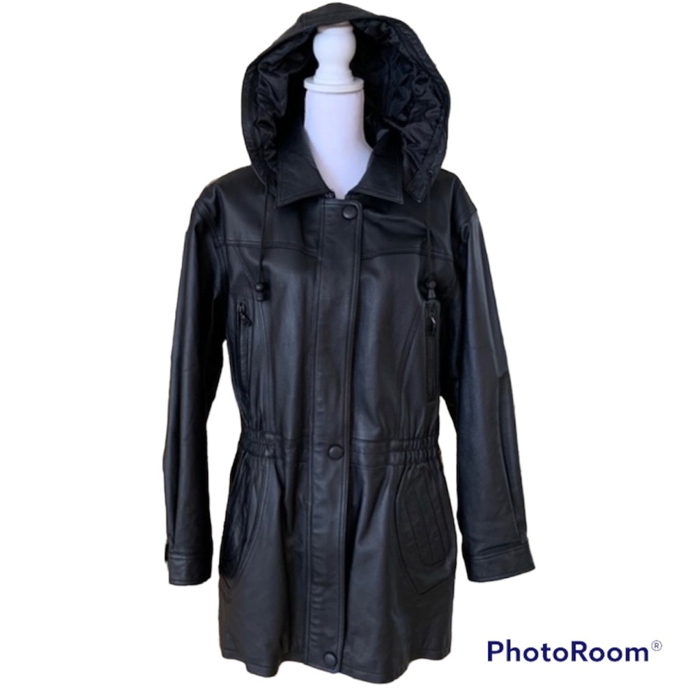 COPY - Y2K Leather Hooded  Coat